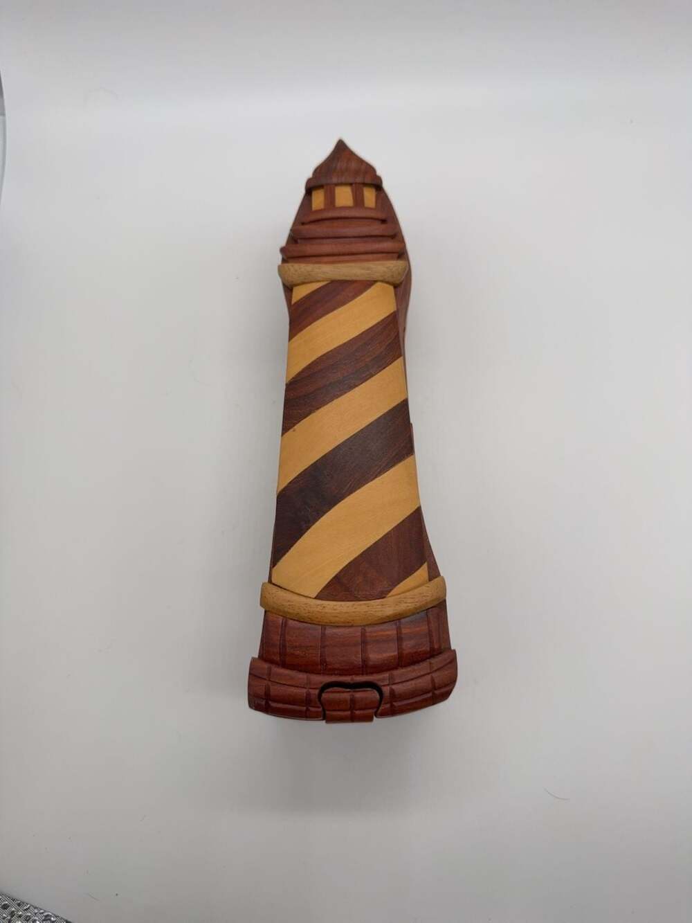 Lighthouse Wood Puzzle Box Jewelry Trinket Box Hidden compartment 8" Tall